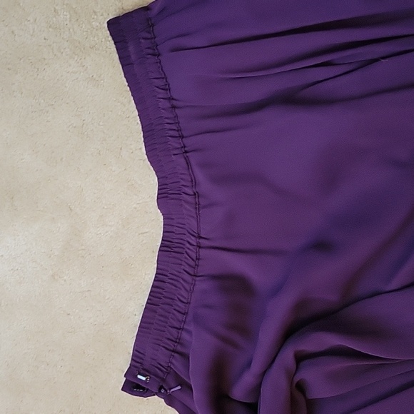 Blakc Tie Oleg Cassini Purple 100% Silk Skirt - Picture 8 of 8